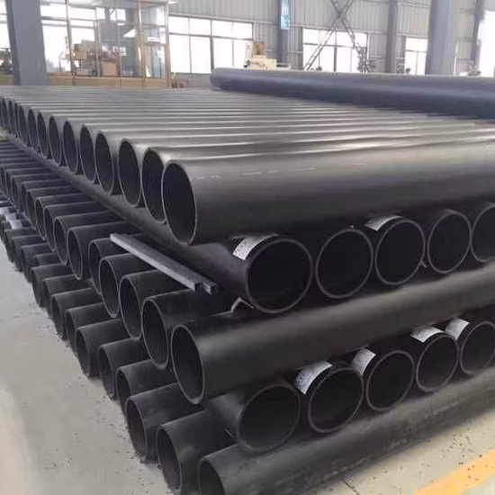 PE100 PE80 Pozo de agua Tubería negra flexible Tuberías de HDPE Blue Line